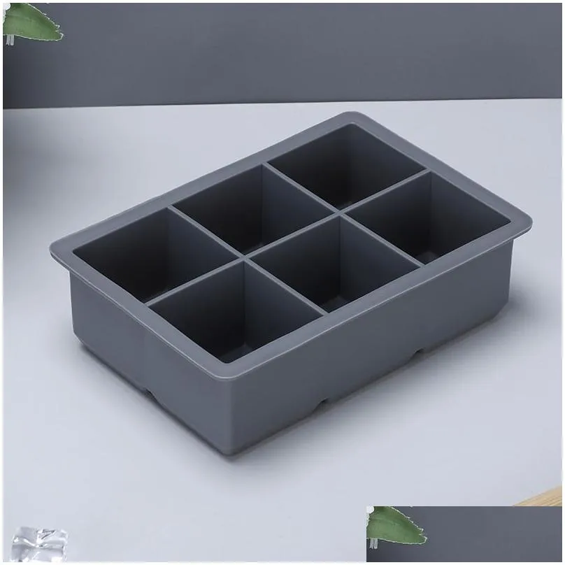 Bar Tools Silicone Ice Square Moulds with Dust-proof Cover Ice Tray Large Capacity Square Ice Cube Mold Mix Colors DH986