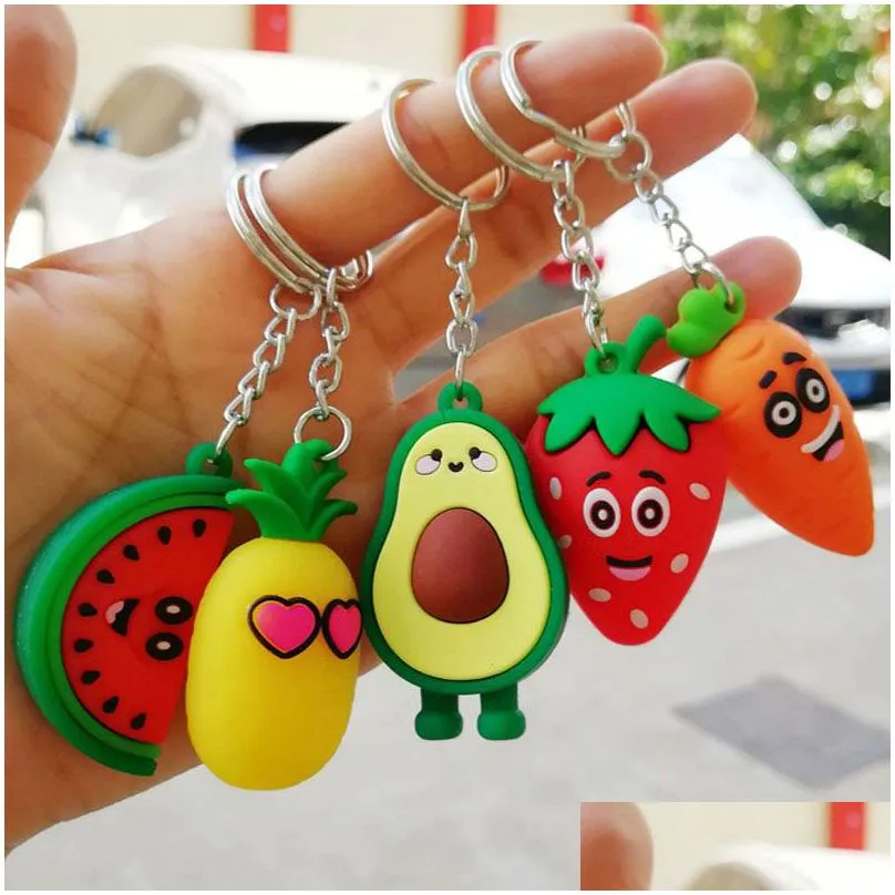 girl heart simulation 3d avocado keychain bag coin purse pvc soft toy pendant 5 styles dhl