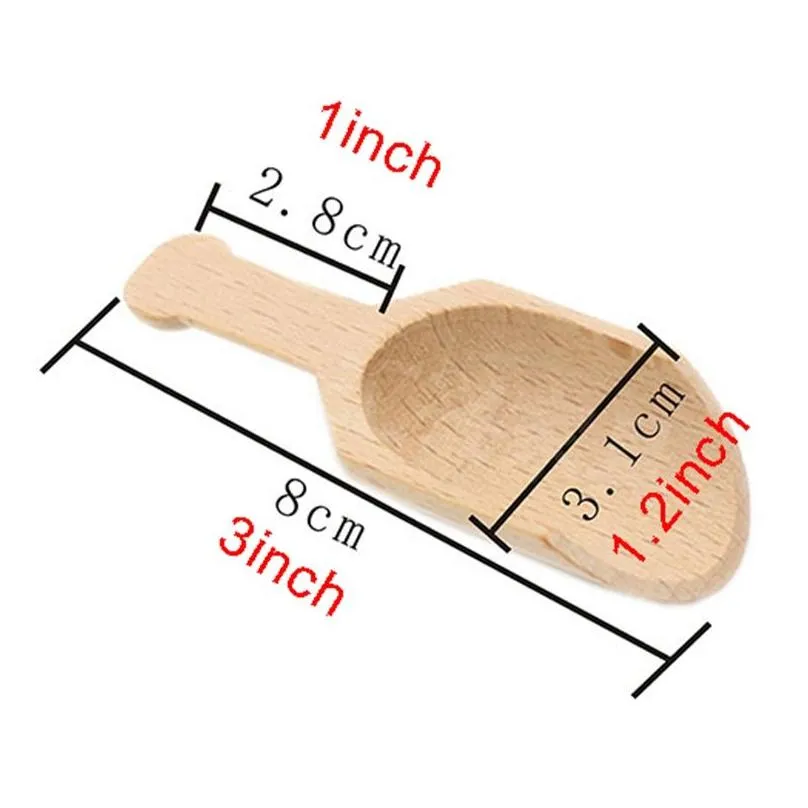 mini wooden scoop teaspoon small salt shovel bath salt spoon milk powder scoops wood condiment spoons coffee tea mini sugar spoon dbc