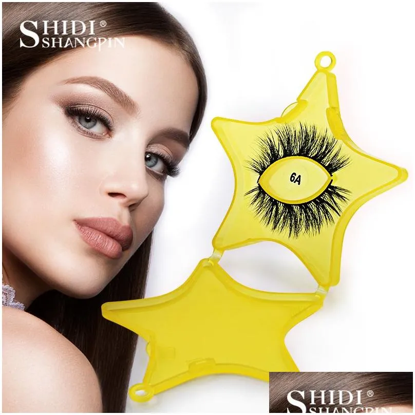 1 Pair Exaggerated Thick Eyelashes with Stars Case 3D Natural Mink Lash Colorful False Eyelash Tapared Crisscross Winged Makeup Wholesales