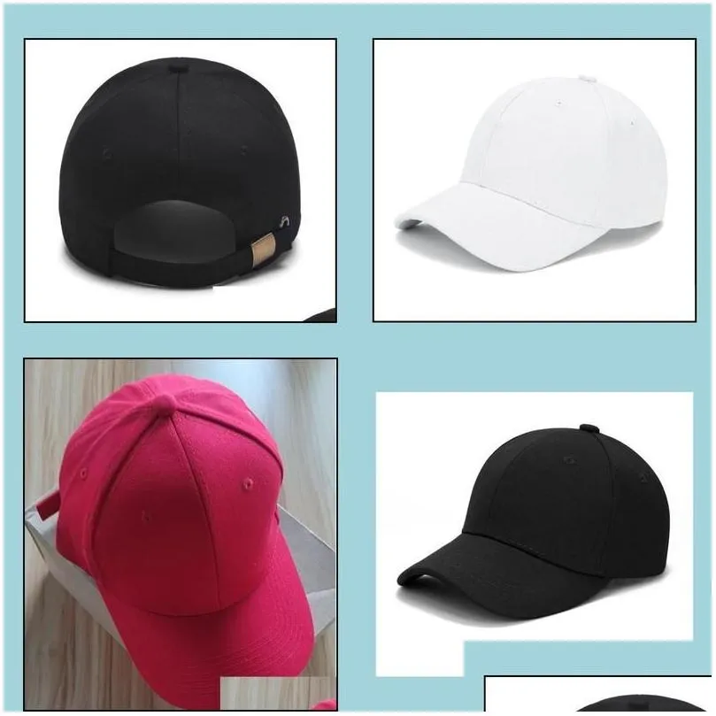 Snapbacks Baseball Cap Classic Adjustable Plain Hat Men Women Color Black Drop Delivery Sports Outdoors Athletic Outdoor Accs Caps He