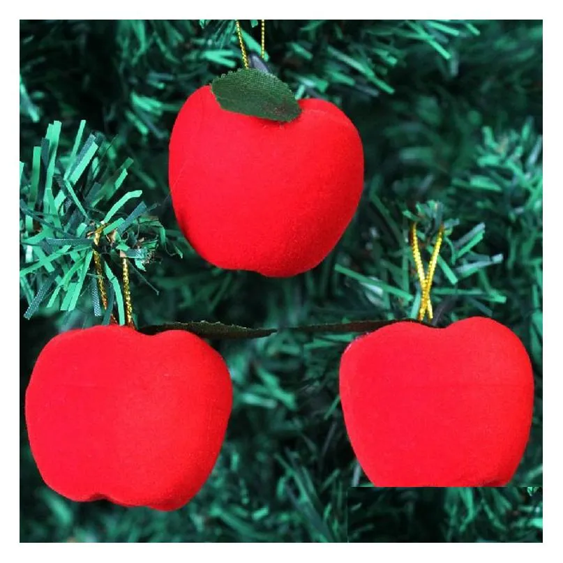 2017 Chiristmas Tree  decoration 12pcs/lot Artifical small mini Red Apples decoration gift for Christmas Tree Ornament Hot sale