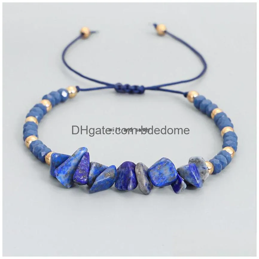 tiger eye amethyst irregular natural stone adjustable bracelet healing gravel crystal rise bead bracelets for women girls fashion jewelry will and