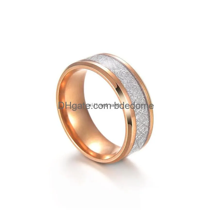 ice silk foil gold silver blue black color stainless steel ring band finger for men rings for women hip hop jewelry fashion will and