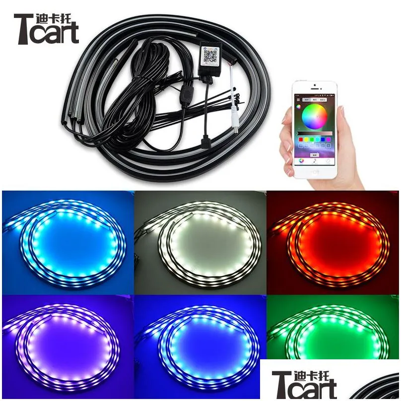 Interior&External Lights Tcart For Infiniti FX37 FX 50 90/120cm Car RGB Strip LED Waterproof Under Glow Underbody System Neon Light1