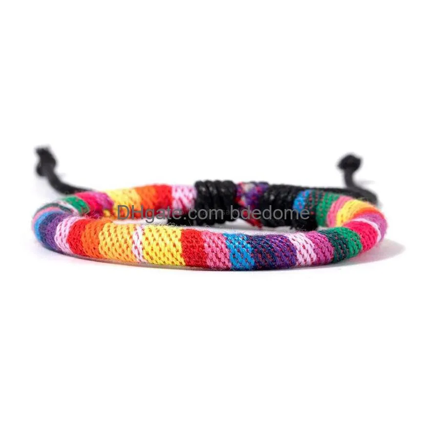 simple wax rope bracelet multicolor rainbow adjustable bracelets bangle cuff wrap for men women fashion jewelry will and sandy