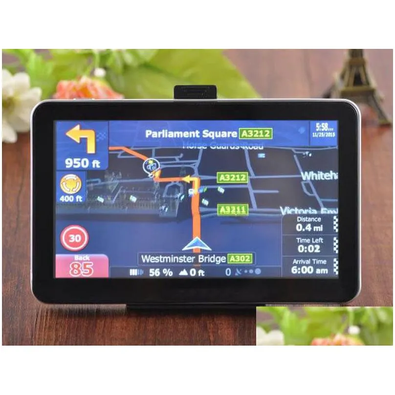 HD 7 inch Auto Car GPS Navigation Bluetooth Hands Free Calls Truck Navigator AVIN FM Transmitter Free 8GB 3D Maps