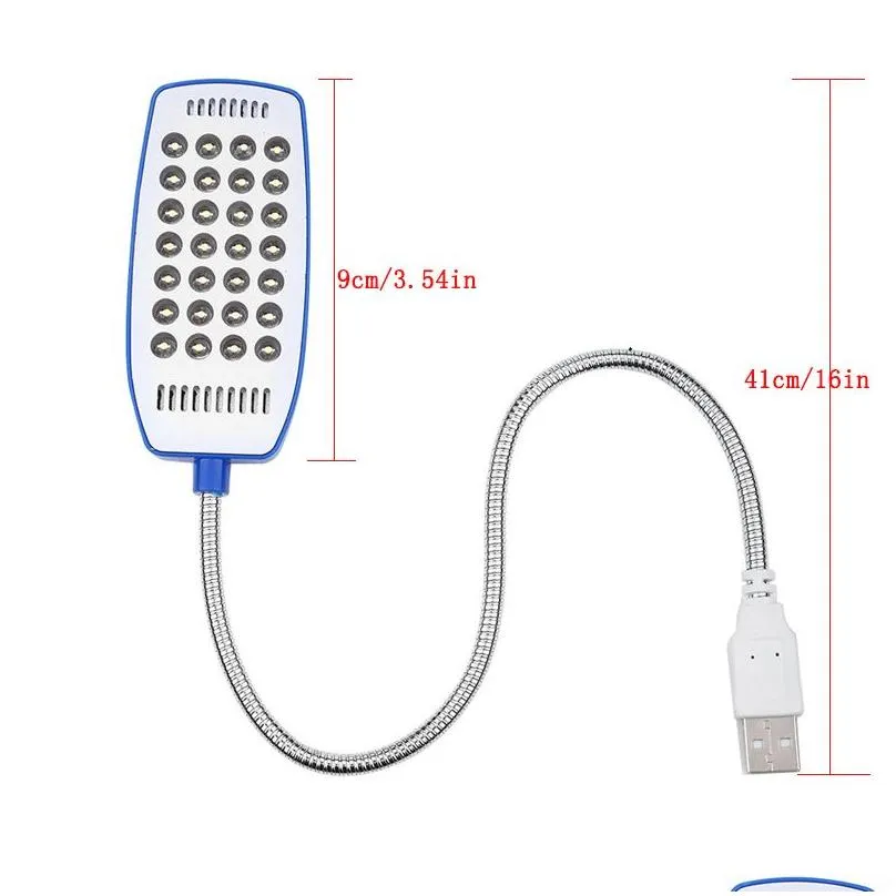 USB Reading Lamp with 28 LEDs Lights 5V Flexible Gooseneck Mini USB Book light for Laptop Notebook PC Computer