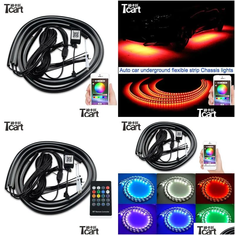 Interior&External Lights Tcart For Infiniti FX37 FX 50 90/120cm Car RGB Strip LED Waterproof Under Glow Underbody System Neon Light1