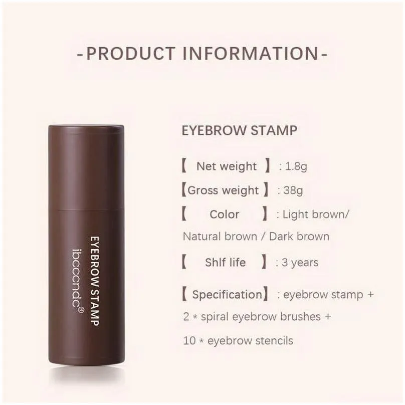 Ibcccndc Eyebrow Stamp Enhancer luxury makeup Eyeliner Tattoo Contouring Eye Brow Powder Brown Color Soft Styling Cream Stencil Pastel Easy for