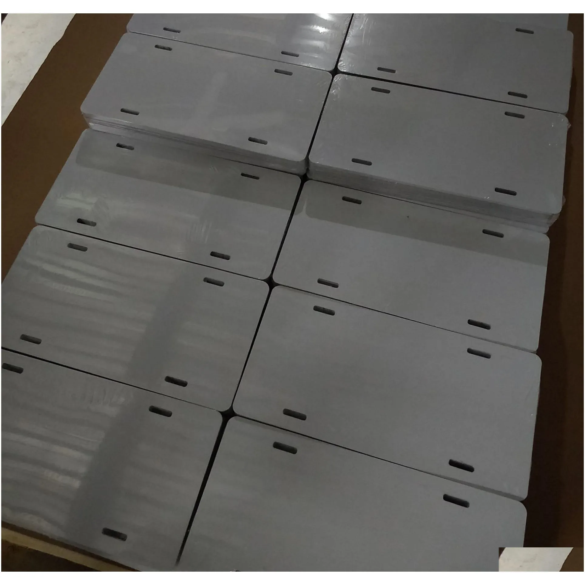 wholesale Sublimation Aluminum License Plate Blank White Aluminium Sheet DIY thermal transfer advertising plates custom logo 15*30cm