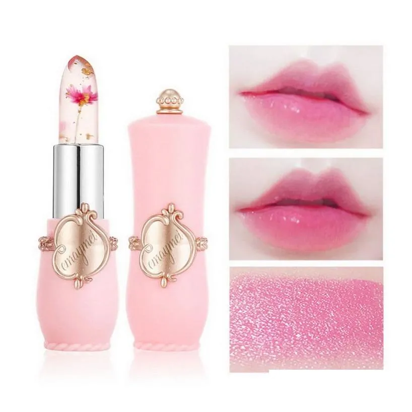 Flower Jelly Lipstick Crystal Lip Balm Lips Stick Temperature Change Waterproof Natural Nutritious Make Up Lipper Lipsticks