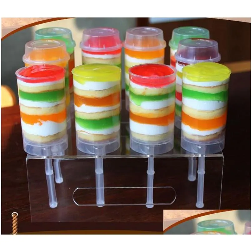 Push Up  Cake Container Cupcake Plastic Transparent Food Grade Lid For Party Decoration Round Shape Kitchen Tool DH4744