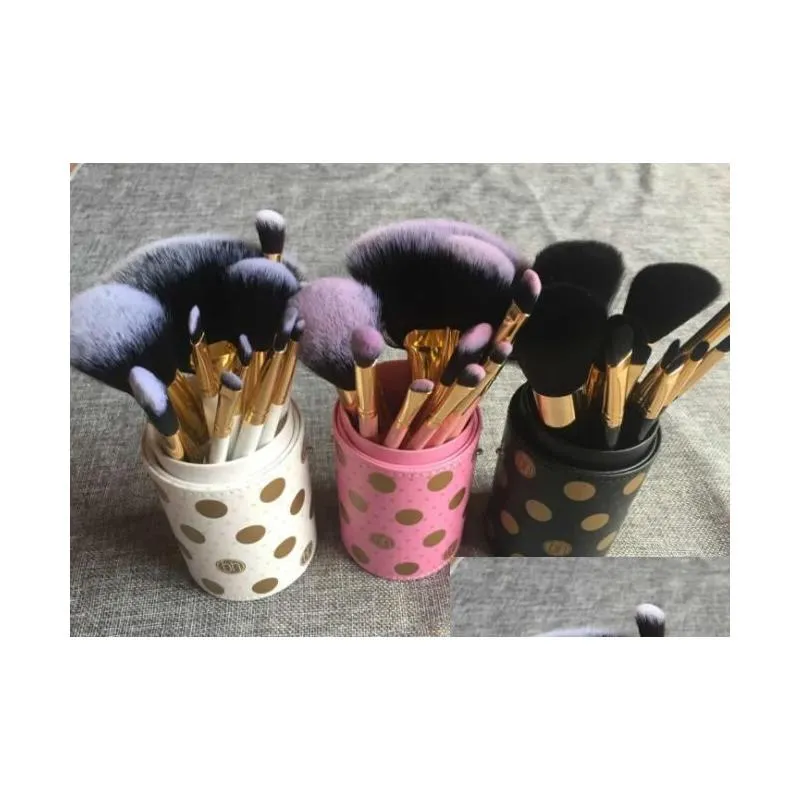 11Pcs Makeup Brush Set Cosmetics Brushes+cylinder Eyeshadow Face Gold point makeup brush Multipurpose Beauty Cosmetic Tool Brushes