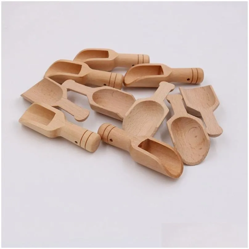 mini wooden scoop teaspoon small salt shovel bath salt spoon milk powder scoops wood condiment spoons coffee tea mini sugar spoon dbc