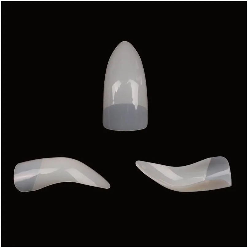 False Nails 500PCS Curved Fake Nail Natural Half Cover Acrylic Suitable For Professional Salon Or Home Use Press On ABS