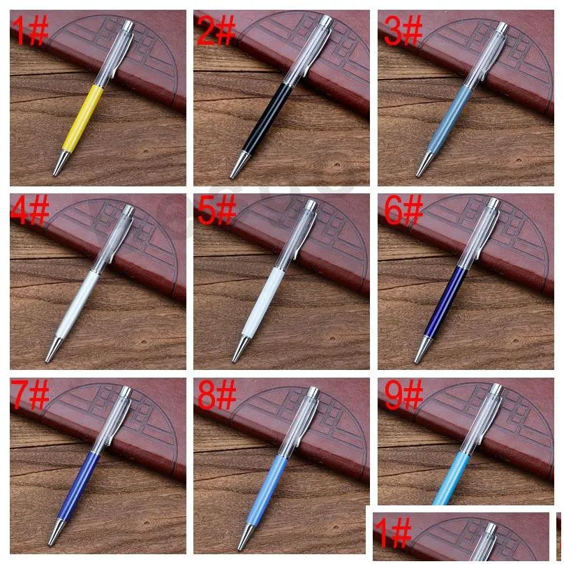 wholesale students colorful crystal ball pens diy blank ballpoint pen school office signature ballpoint pen bh2542 tqq
