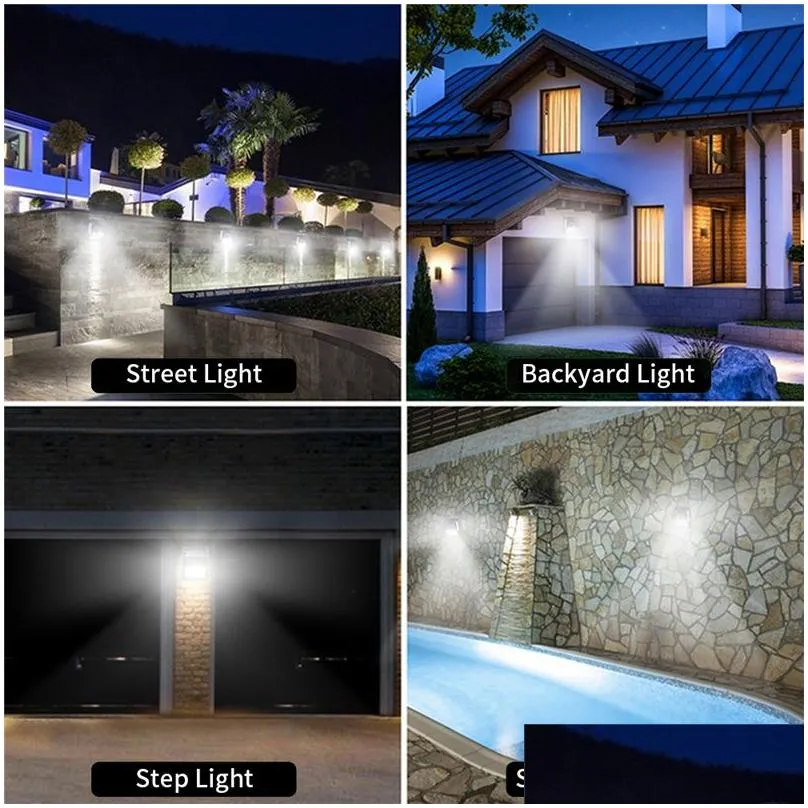 Solar Lights Outdoor Motion Sensor Lamp Wall Light 100LEDs Energy Street Lighting Waterproof Garden Garage Yard Lighting