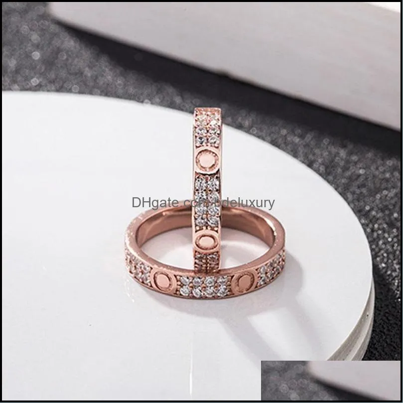 love ring womens couple Diamond screw stainless steel zircon jewelry gifts for woman Accessories wholesale