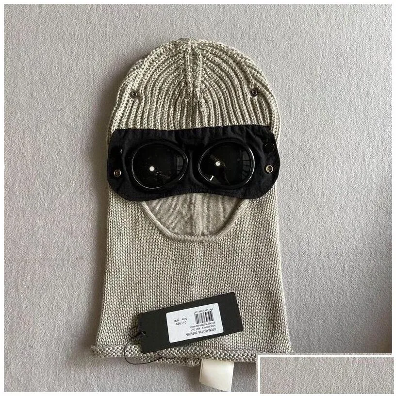 Tactical Hood Two Lens Windbreak Beanies Outdoor Cotton Knitted Men Mask Casual Male Skl Caps Hats Black Grey Drop Delivery Gear Equi