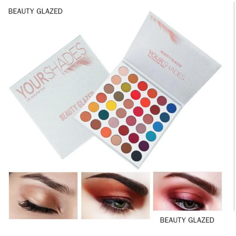 Beauty Glazed Eyeshadow Palette Highlighter Luminous Glitter Shimmer Matte Metallic Natural Easy to Wear Waterproof Brighten Makeup Eye Shadow