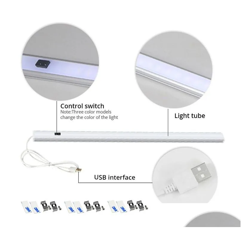30 40 50 cm Hand Sweep Motion Sensor Under Cabinet Lights LED Hard Bar Night Lamp For Kitchen Bedroom Wardrobe Closet Background Atmosphere