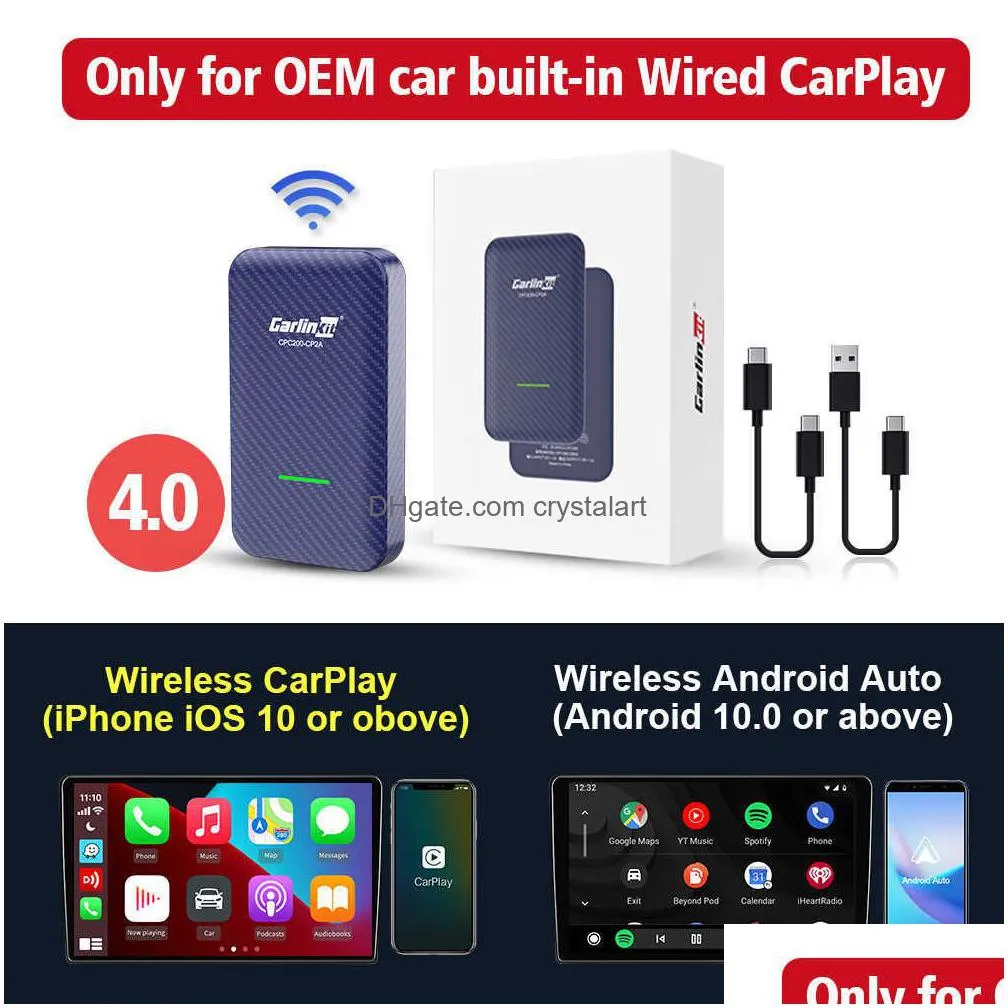 carlinkit 4.0 wireless android auto adapter 3.0 wireless 2 in 1 universal for appleaddandroid carplay ai box usb dongle for audi vw benz kia honda 