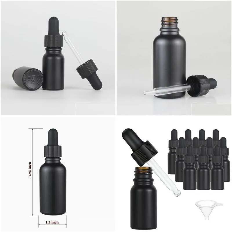 storage bottles jars 12pcs black coated dropper bottle essential oil glass liquid 10ml drop for massage pipette refillable