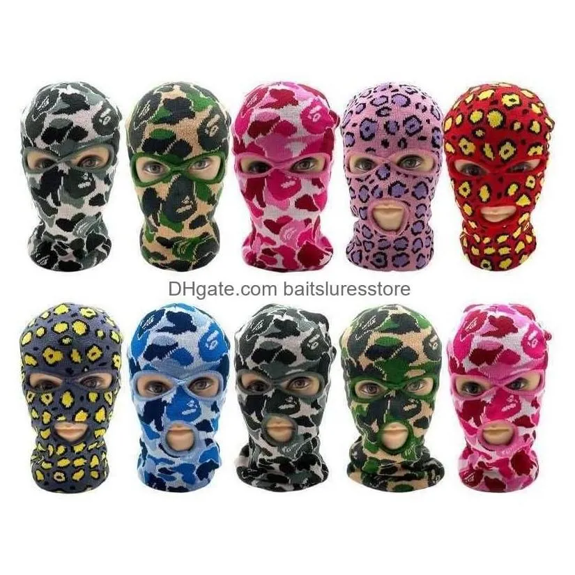 Cycling Caps Masks Fashion Clava 2/3Ho Ski Mask Tactical Fl Face Camouflage Winter Hat Party Special Gifts For Ad Dh8Zx