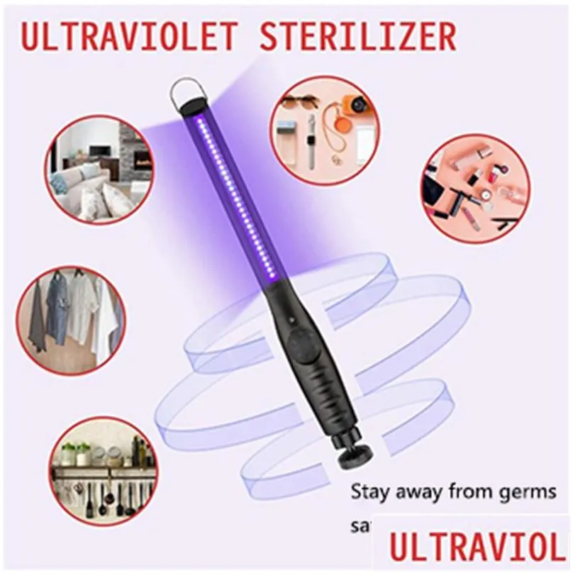 LED UV Disinfection Lamp Battery Charging Portable UVC Sterilizer Light COB Bulb USB Power Sterilization Light Bar for Bedroom Home