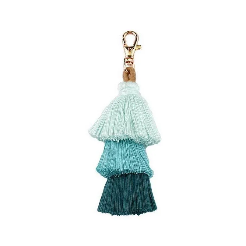tassel diy multi-color combination zinc alloy keychain fashion ladies gift pendant bag decoration accessories