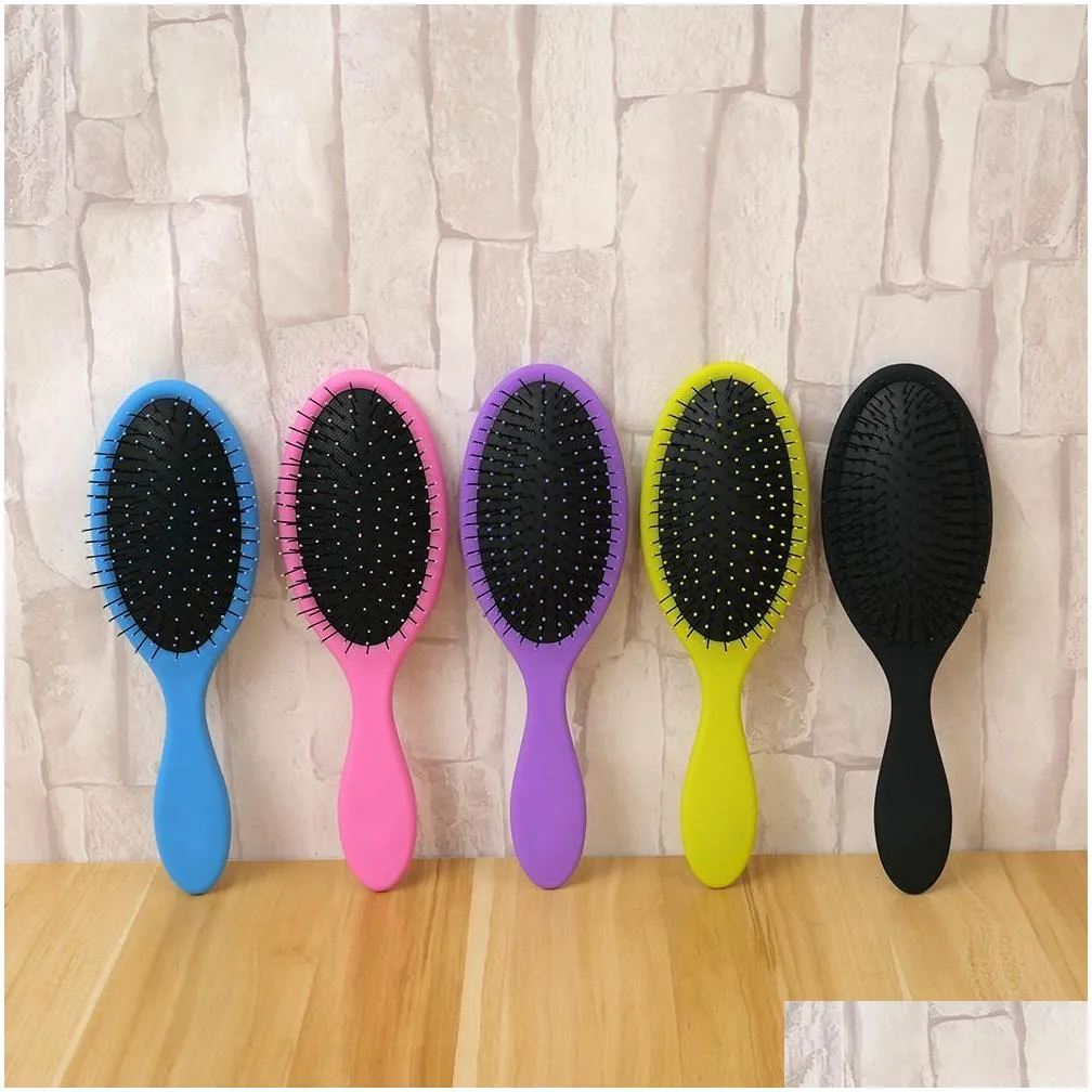 10pcs/lot Hair Comb Brush Salon Detangling Kids Gentle Women men Combs Wet & Dry Bristles handle