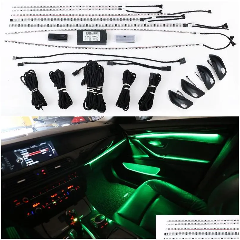 For 5 series F10 F11 F18 2010-2020 9-color automatic conversion Car neon interior door ambient light decorative lighting1