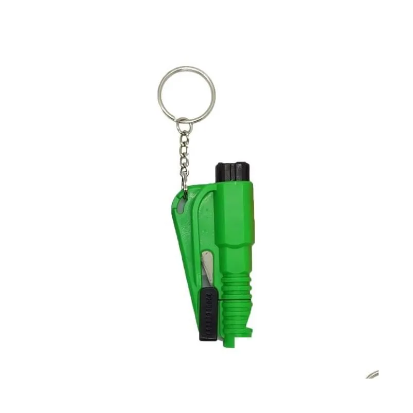 16 Colors 3-in-1/2-in-1 Life Saving Hammer Keychains Portable Emergency Seat Cut Belt Break Window Self Defense Keychain Safety Glass Breaker Mini Tools