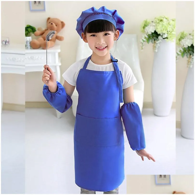 kids aprons pocket craft cooking baking art painting kids kitchen dining bib children aprons kids aprons 15 colors customizable dbc