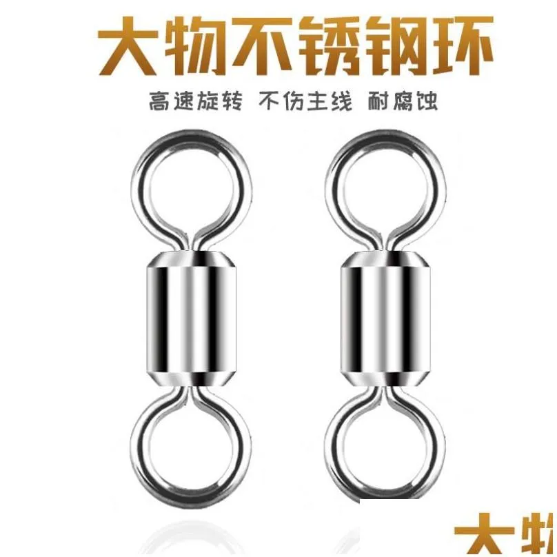 Fishing Accessories Single Melt Ring Swivel High Speed Ball Bearing Metal Stainless Steel Fishings Tackle Haircli Dhwki