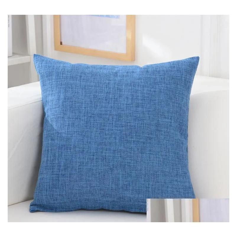 FEDEX Solid Color linen Pillow case plain Covers cushion cover Shams Burlap Square Throw Pillowcases Cushion Covers for Bench Couch