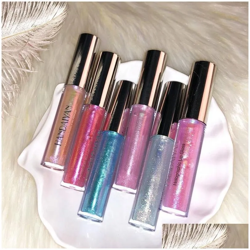 Handaiyan Iridescent Sheer Glitter Gloss Shine Lipgloss Long Last Nutritious Makeup Liquid Lip Glosses