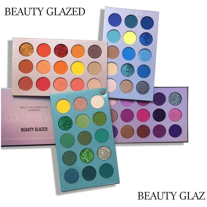 Beauty Glazed Eyeshadow Palette Highlighter Luminous Glitter Shimmer Matte Metallic Natural Easy to Wear Waterproof Brighten Makeup Eye Shadow