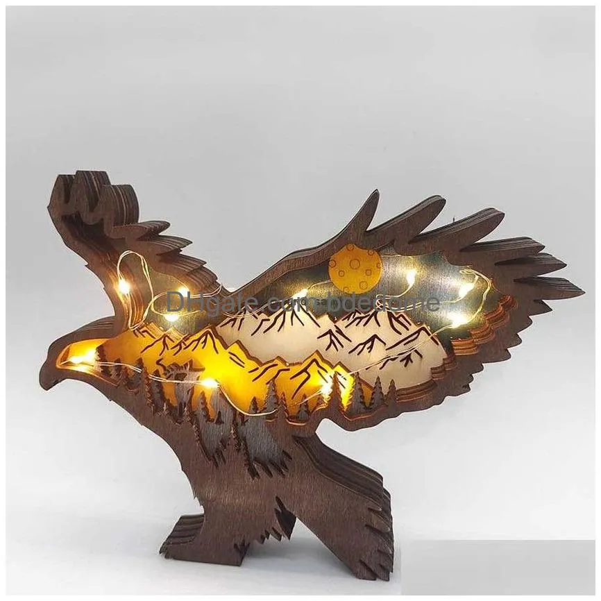 mountain bird  craft 3d laser cut wood home decor gift wood art crafts forest animal home table decoration  statues