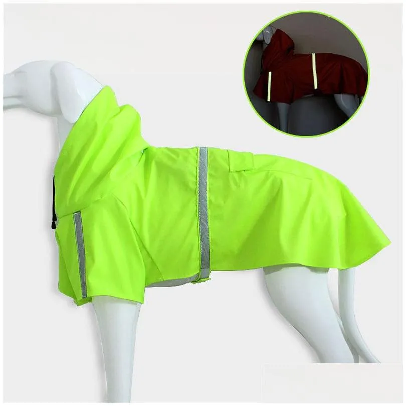 pet dog reflective waterproof raincoat apparel safe walk the dog raincoats outwears accessories clothes