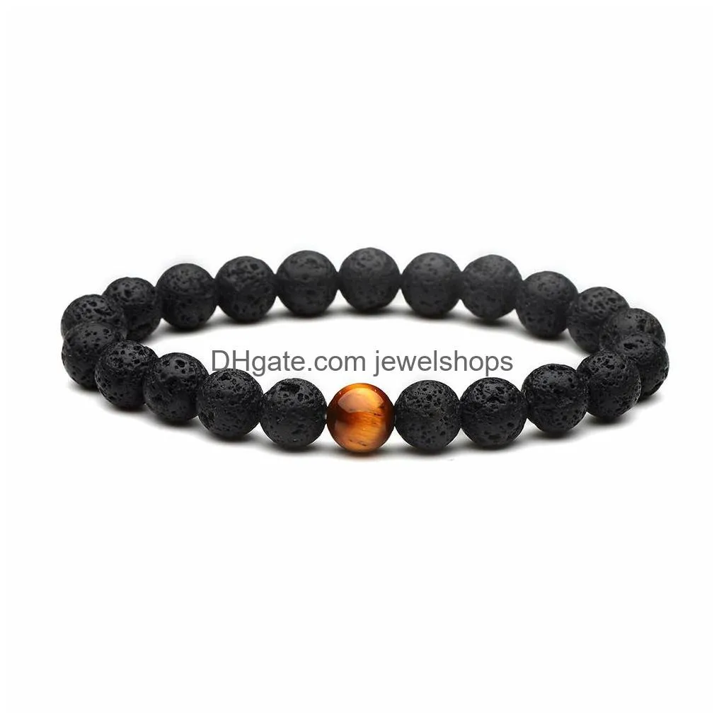 8mm essential oil diffuser beads bracelet men s handmade lava rock tiger eye natural stone bangle for women fashion crafts jewelry