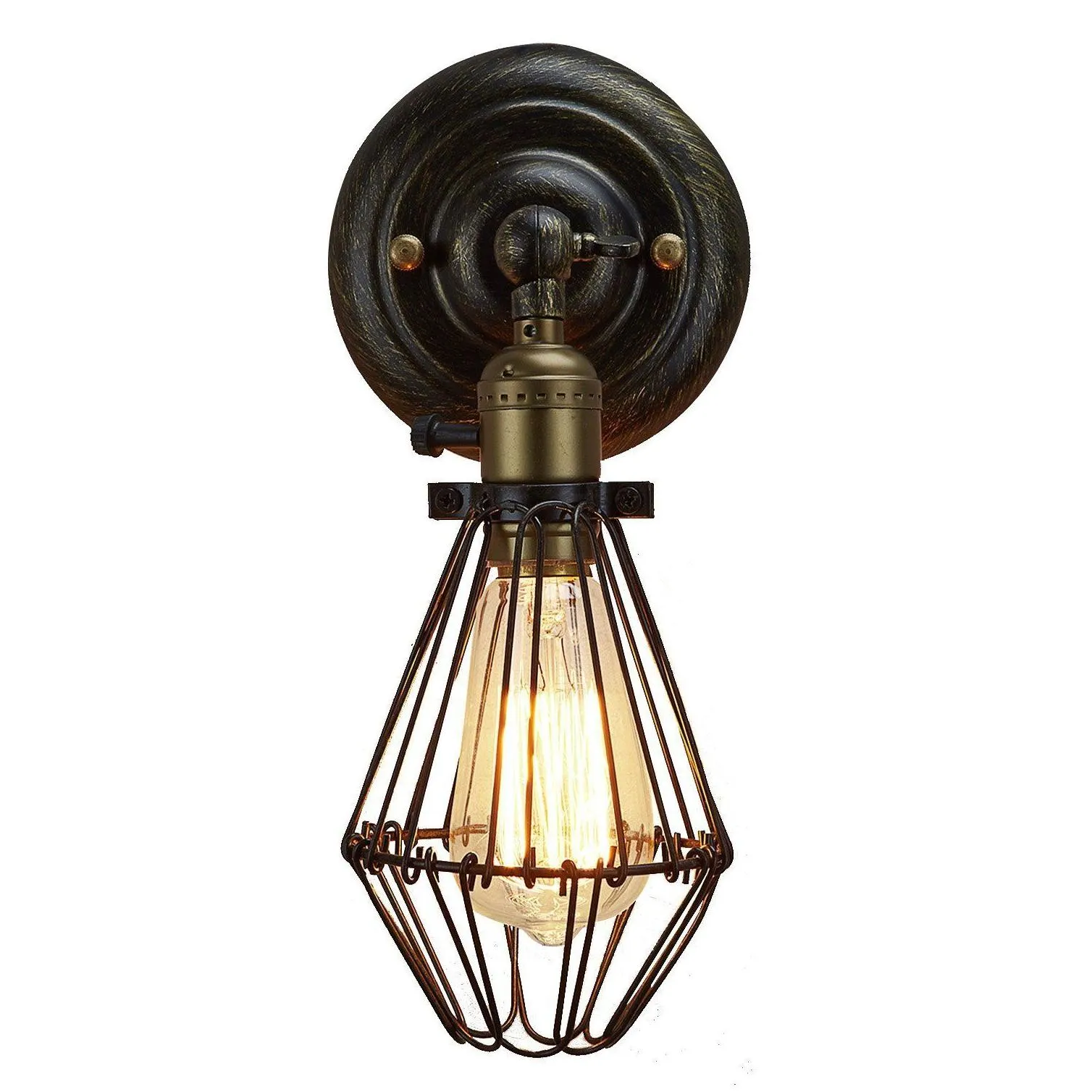 Wall Lamps Edison Vintage Chandeliers Rustic Wire Hanging Industrial Cage Light bedroom corridor