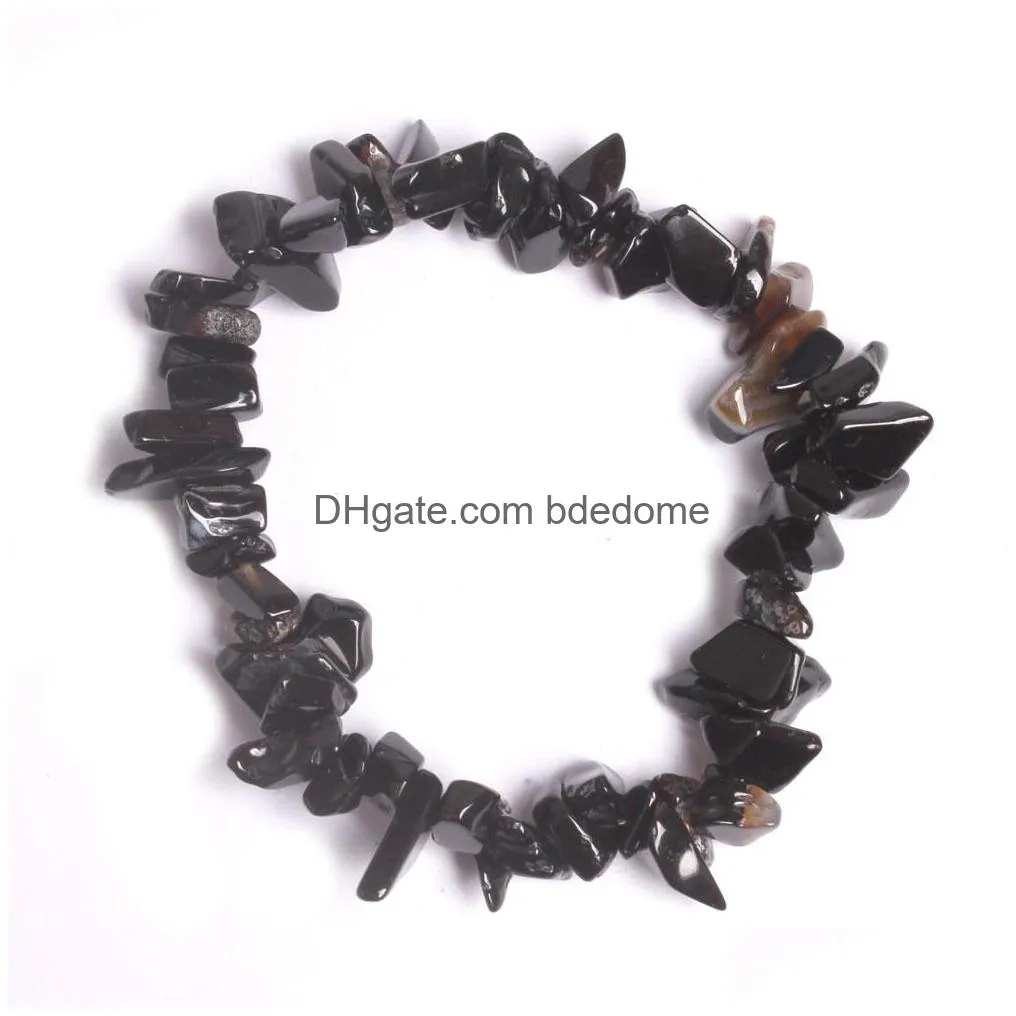 korean natural stone beaded bracelets for women multicolor healthy healing crystal quartz stone elasticity bangle fashion jewelry in