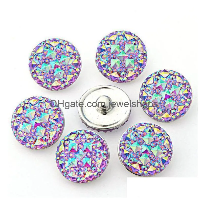 cheap wholesale 18mm ginger snaps 7 colors round resin snap on jewelry fit snaps buttons charm bracelet interchangeable diy jewelry