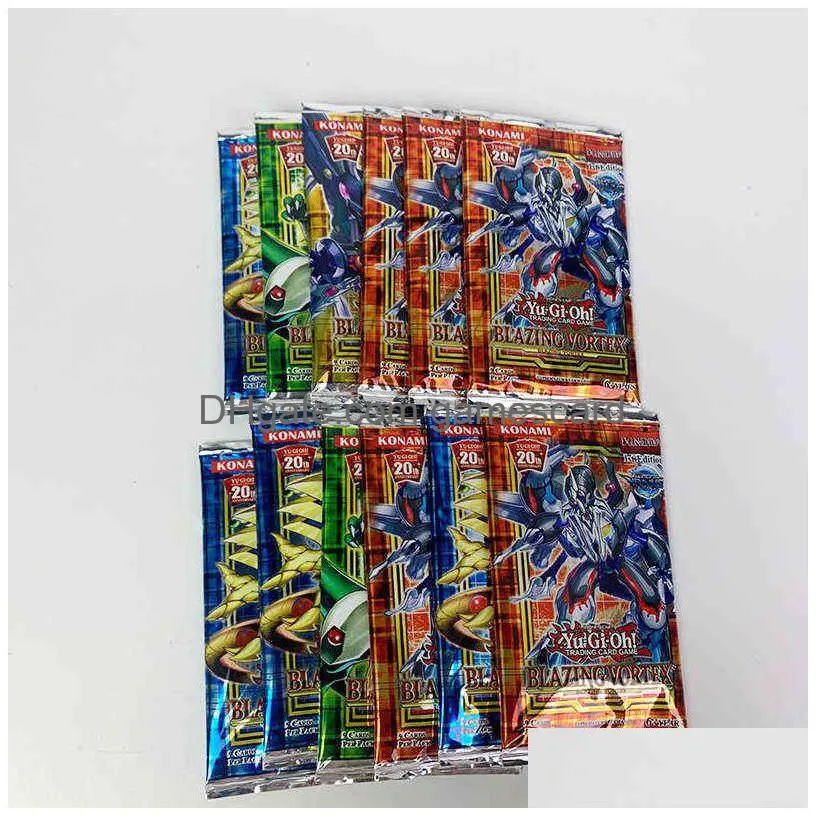 yugioh 216 pcs set with box yu gi oh anime game collection cards kids boys toys for children christmas present g220311