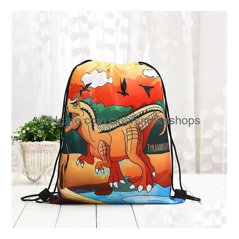 dinosaur party supplies favors bags for kids boys girls birthday dino drawstring gift children`s day present wrap pouch 2 size s l new