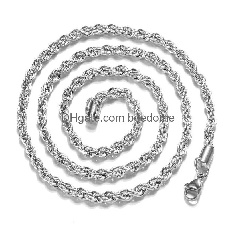 925 sterling silver 2mm 3mm twisted rope chain necklaces for women men fashion jewelry 16 18 20 22 24 26 28 30 inches