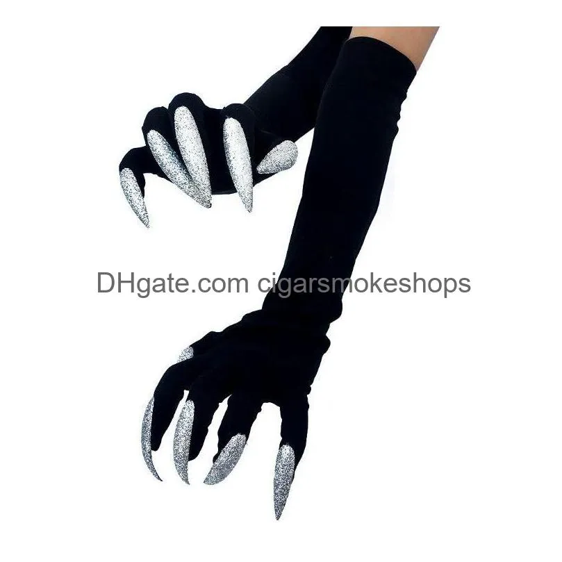 spookyclaws ghost gloves: halloween cosplay props with long nails, terrifying paw design, and gift-worthy performance