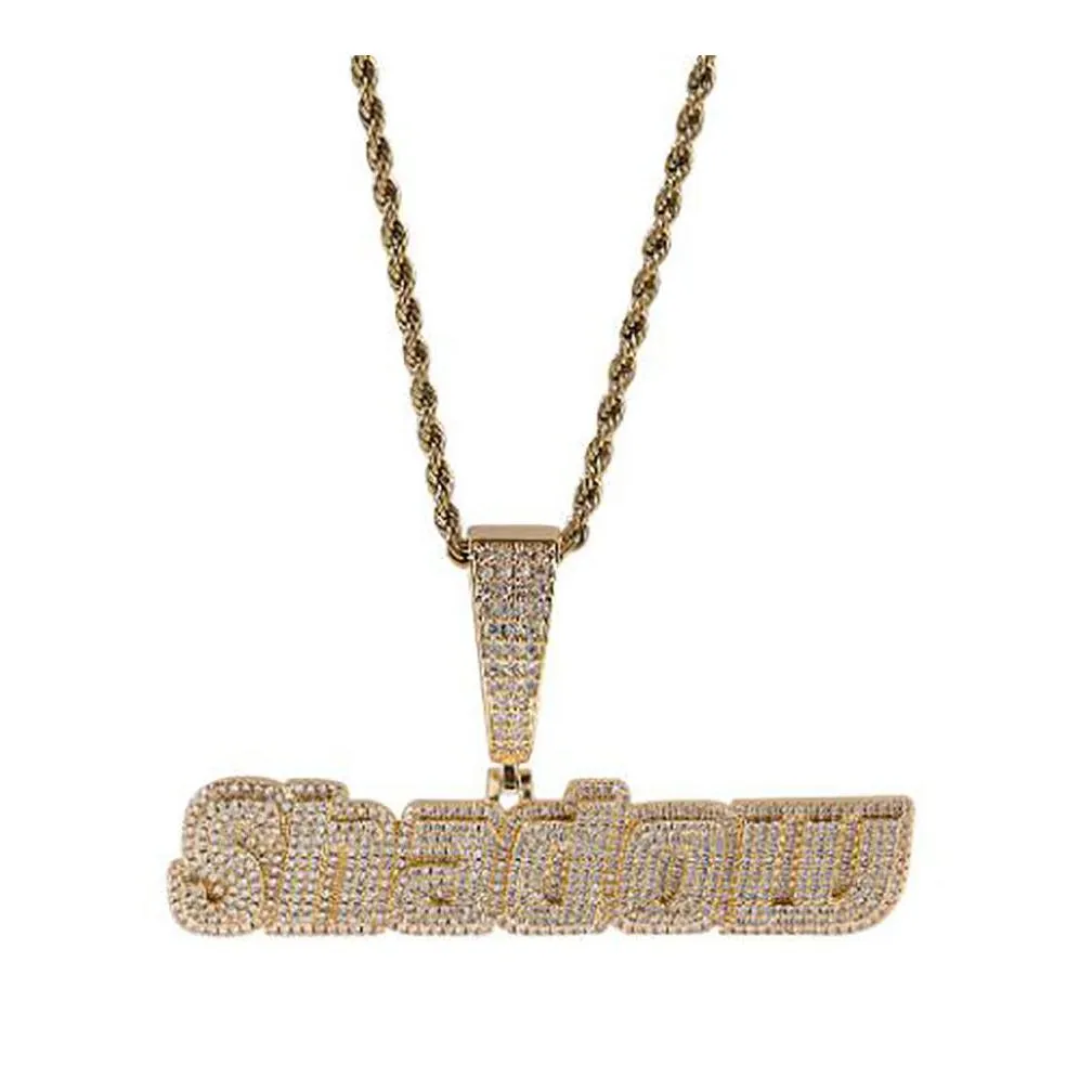 custom name a- z regular script letters pendant necklace for men women gifts icy cubic zirconia necklace hip hop jewelry